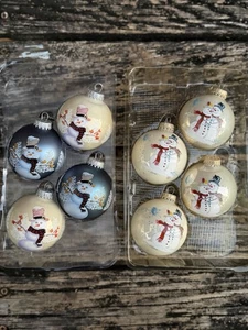 De colección Nuevo en Caja (2) Cajas de Muñecos de Nieve HORA DE VACACIONES Vidrio Soplado Adornos de Navidad - Imagen 1 de 9