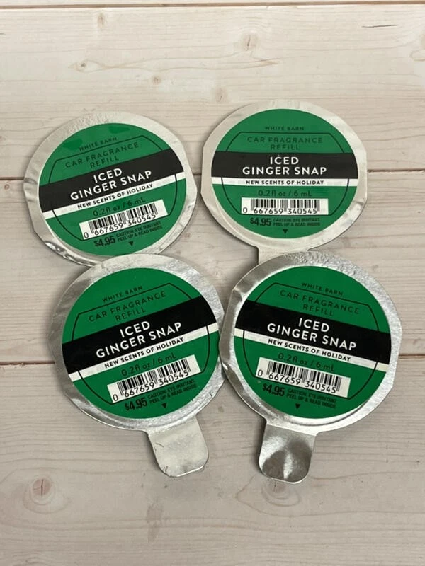 x4 recambios de fragancia de coche a presión de jengibre helado Bath & Body Works Foto 1 de 1