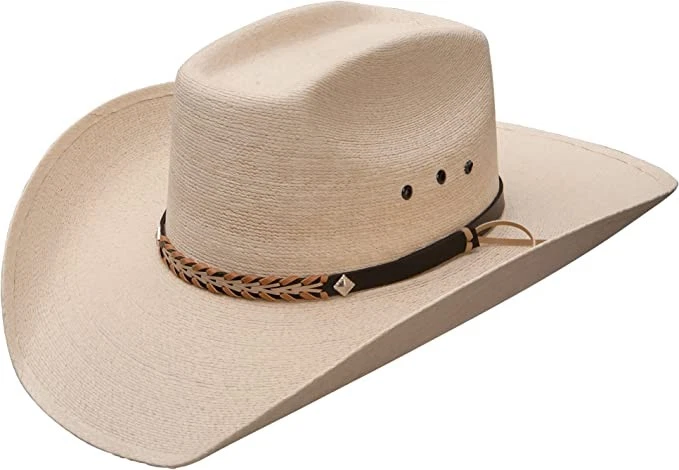 Sombrero de Vaquero/Triples Ojales Stetson "Cuadrado" de Paja - Natural - Talla 7 5/8 Foto 1 de 1