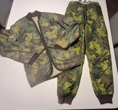 Vtg Ted Williams Jacket Pants Set Mens Camo Quilted Insulated Outdoors 80s - Image 1 of 4