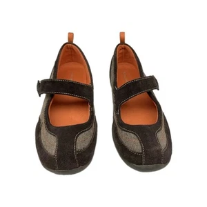 Lands’ End Womens Mary Jane Shoes Size 9B Brown Suede Comfort Slip On Flats - Picture 1 of 9