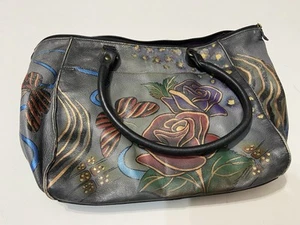 ANUSCHKA Painted Leather Handbag Purse - Picture 1 of 7