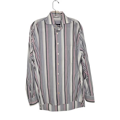 Camisa Burberry a Rayas con Botones Hombres Algodón Bolsillo Manga Larga Hombres Mediana Foto 1 de 4