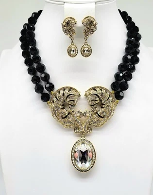 Heidi Daus Zebra Love Swarovski Crystal and Enamel Zebra Necklace + Earring Set - Image 1 of 4