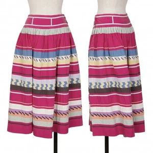 45R Badou-R Stripe Switching Cotton Skirt Size 1(K-129731) - Picture 1 of 11