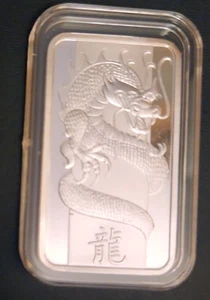 2012 1oz Silber Lunar Dragon - Pamp Suisse .999 Feinsilber und Barren Zertifikat # 016306 - Bild 1 von 2