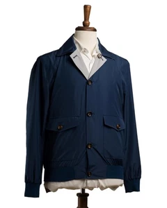 Blusa Kired by Kiton 'Gus' $3,695 Nueva con Etiquetas Chaqueta Reversible Azul Gris (54 IT) XL - Imagen 1 de 8