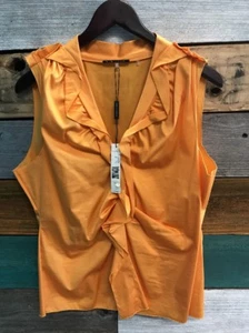 Elie Tahari Maize Remy Ruffle Blouse Sleeveless Tank Top Women Size Large * - Picture 1 of 6