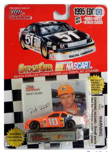 1995 Racing Champions #10 Ricky Rudd Tide Ford Thunderbird NASCAR 1:64 ...