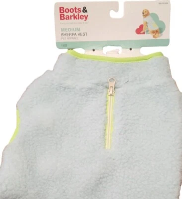 Chaleco Botas y Barkley Azul Y Verde Difuso Sherpa Perro Hasta 40lbs Mediano  Foto 1 de 4