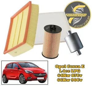 Opel Corsa E 1.4cc GPL 64Kw 66Kw Kit 4 Filtri Tagliando Olio Aria Abitacolo GPL - Foto 1 di 9