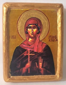 Santa Agatoclia Agatoclia de Aragón católico y griego oriental ortodoxo icono - Imagen 1 de 6