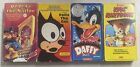 4 Lot VINTAGE Classic Cartoon VHS Popeye Felix The Cat Daffy Duck Tubby Video