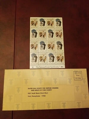  Hoja DE SELLOS Y SOBRE SELLOS DE PASCUA 1981 VINTAGE  Foto 1 de 4