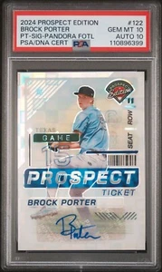 BROCK PORTER RC 6/7 PSA DBL GRADED CARD & AUTO 10! A PERFECT CARD! TEXAS RANGERS - Picture 1 of 2