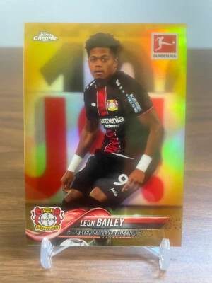 Leon Bailey 2018-19 Topps Chrome Bundesliga #38 Gold Refractor /50 Rookie RC - Image 1 of 2