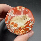 Vintage Cathy Takahashi Small Orange Tabby Cat Porcelain Trinket Box