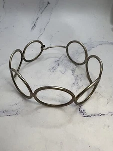 Vintage Handmade 925 Sterling Silver Rings Cuff Bracelet with Hook Closure - Picture 1 of 6
