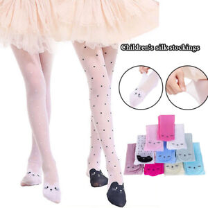 Girls Kid Sheer Pantyhose Stockings Dance Ballet Tight Cat Dots Long Socks Thin