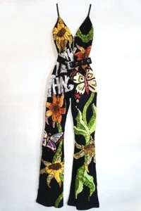 Pailletten Play Thing Body Pailletten Overall Cowgirl Blumen Rave Party Rock n Roll - Bild 1 von 7