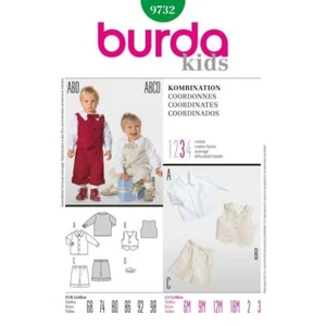 Burda Sewing Pattern 9732 Boy Child Top Vest Pants Size 6M-3 - Picture 1 of 1