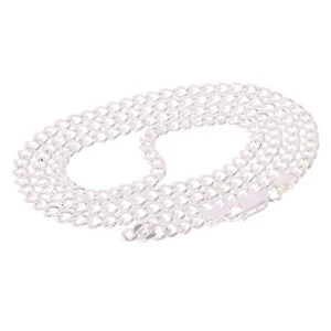 925 Sterling Silver Solid Cuban Link Chain Necklace 4mm 22" 15.2grams - Picture 1 of 3