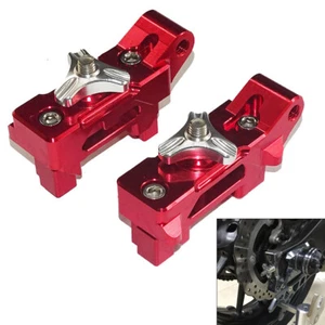 Rear Chain Adjusters Tensioners Adapter Red For 14-20 YAMAHA FZ-07 MT-07 XSR700 - Picture 1 of 9
