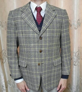1960s vintage handtailored bespoke classic all worsted suit jacket blazer 40S - Picture 1 of 10