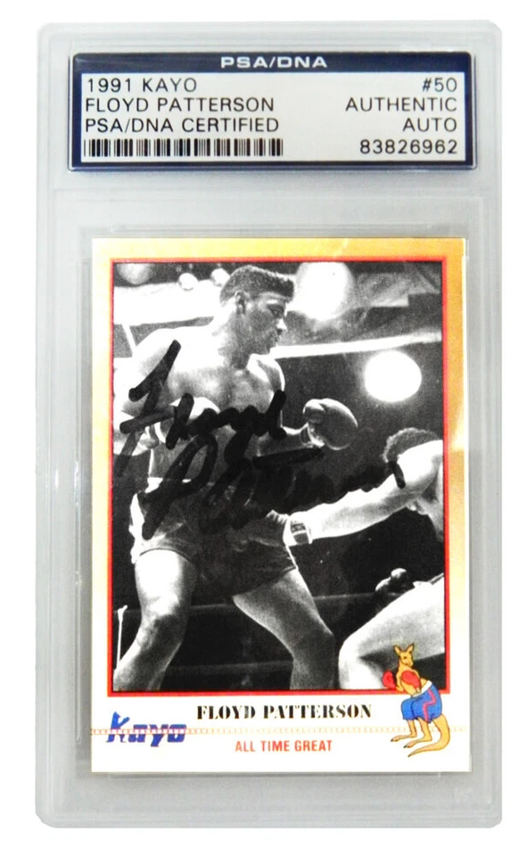 FLOYD PATTERSON Autographed 1991 Kayo Boxing Card #50 - PSA/DNA - Image 1 of 1