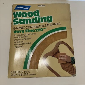 Norton Holzschleifen Granat Handwerker Schleifpapier sehr fein 220er Körnung 3 Blatt 9x11 - Bild 1 von 7