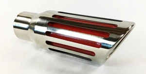 Exhaust Tip 2.50 Inlet 3.50 Dia 10.00 Long B Body Universal Slotted Stainless - Picture 1 of 6