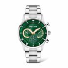 Police Mens Watch, Green Dial & Stainless Steel Strap, 46mm, PEWJK2014301