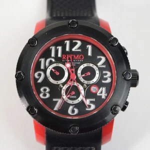 Ritmo Mundo Carnival 241 Red Chronograph Quartz Wrist Watch Swiss Mvndo - Picture 1 of 5