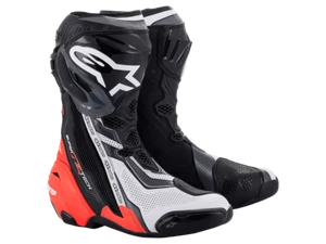 Alpinestars Supertech R Vented Boots (Black/Red Fluo/White/Gray) - Picture 1 of 1