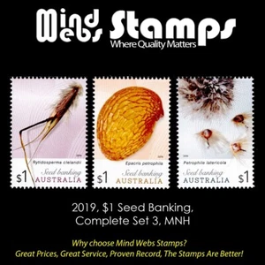 Australian Decimal Stamps 2019, $1 Seed Banking Australia, Complete Set of 3 MNH - Picture 1 of 2