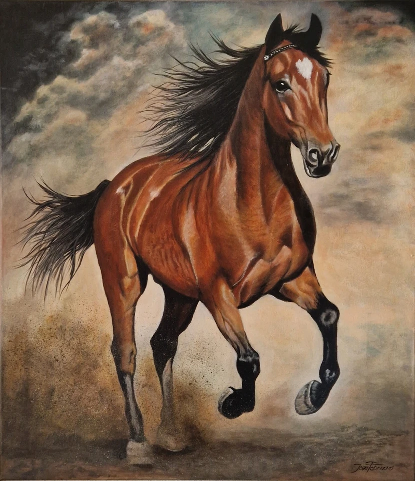 Akril Painting 80cm x 70cm Horse - Image 1 of 1