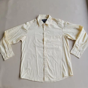 Retro Youth Boys Sz 18 Oxford Button Down Shirt Pale Yellow Buttons Cotton Blend - Picture 1 of 7