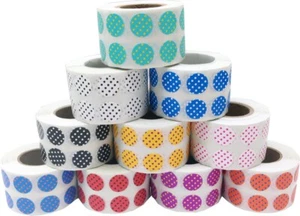 Circle Polka Dot Stickers | 0.5" Inch Round | 1,000 Pack | Pick One Color - Picture 1 of 28