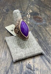 Barse Bordeaux Ring- Purple Onyx- Copper- 8-NWT