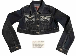 NWT Sizzle Denim Womens Cropped Embellished Blue Jean Jacket Size L (242.E) - Picture 1 of 4