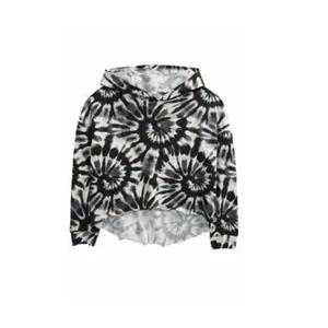 Love, Fire Girls Print Tie Dye Hoodie Black and White Small NKFTKB945 MSRP $32 - Picture 1 of 4
