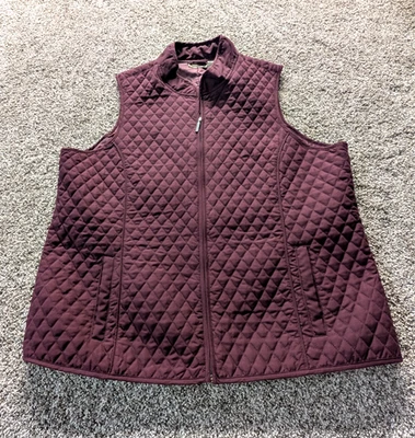 Женский бордовый стеганый тонкий зимний жилет на молнии Jane Ashley с карманами — 1 шт. - Изображение 1 из 4