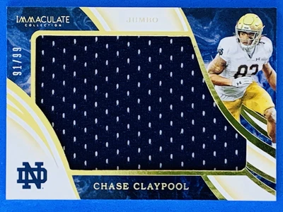 Chase Claypool 2020 Panini Immaculate Collection Jumbo Patch #33 Notre Dame /99 - Image 1 of 2