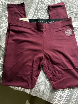 Aeropostale Leggings Cintura Alta Lote De Tres Junior Grandes Gris/Azul Marino/Marrón Nuevo Con Etiquetas Foto 1 de 4