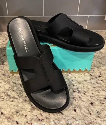 DONALD J PLINER Mujer Talla 8 M ADDARAD Tanga Alpargata Plataforma Sandalias Negro NUEVO Foto 1 de 4