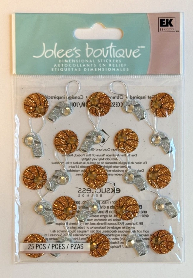 Pegatinas para álbumes de recortes Jolee's Boutique BALONCESTO Y REPETICIONES DE SILBATOS  Foto 1 de 1