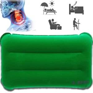 Air Inflatable Camping Pillow Travel Cushion Back Neck Lumbar Support Waterproof - Picture 1 of 8