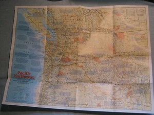 PACIFIC NORTHWEST MAP+ THE MAKING OF AMERICA HISTORY National Geographic 1986 - Picture 1 of 2