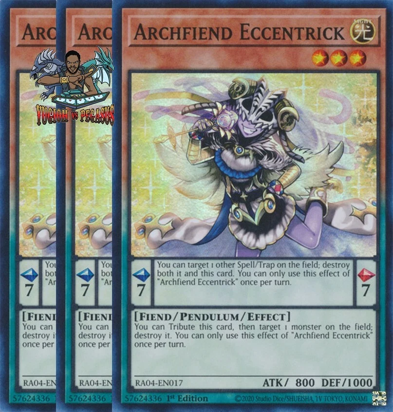 Yugioh! 3x Archfiend Eccentrick RA04-EN017 Super Rare 1st Ed NM - Image 1 of 1