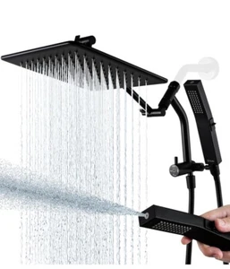 G-Promise All Metal 10'' Rain Shower Head w/ Handheld Spray Combo, Chrome Finish - Picture 1 of 6